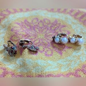 Vintage Gold Clip-On Christmas Earrings Set Of 2